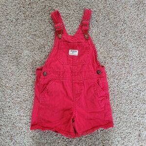 OshKosh B’gosh 3T Red Classic Bib Overall Shorts Toddler Girl